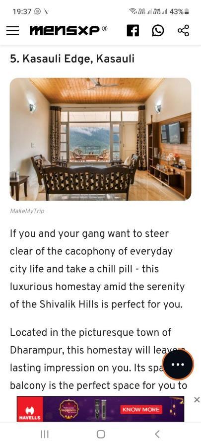 Kasauli Edge Apt With Balcony Esterno foto